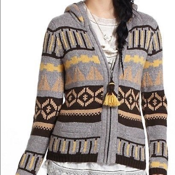 fair isle hooded cardigan